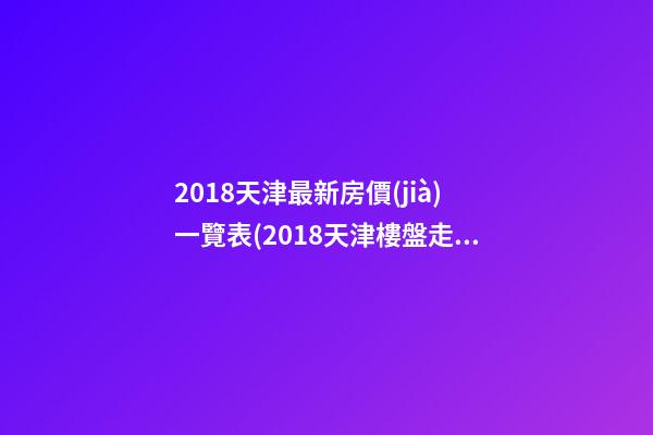 2018天津最新房價(jià)一覽表(2018天津樓盤走勢)