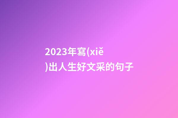 2023年寫(xiě)出人生好文采的句子