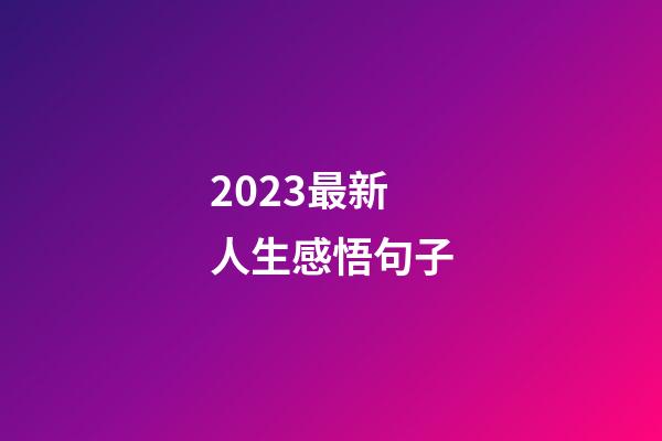 2023最新人生感悟句子