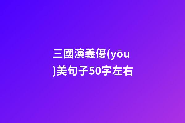 三國演義優(yōu)美句子50字左右