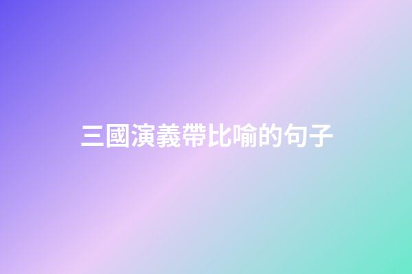 三國演義帶比喻的句子