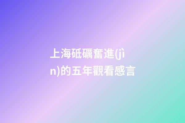 上海砥礪奮進(jìn)的五年觀看感言