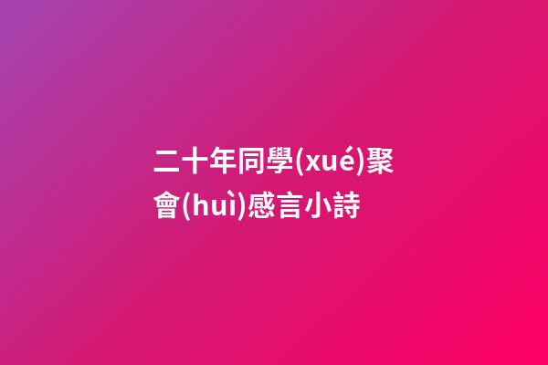 二十年同學(xué)聚會(huì)感言小詩