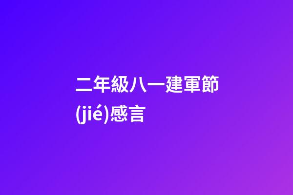 二年級八一建軍節(jié)感言