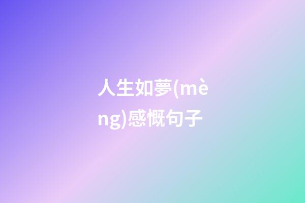 人生如夢(mèng)感慨句子