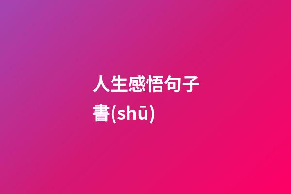 人生感悟句子書(shū)