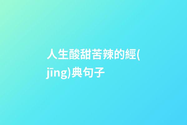 人生酸甜苦辣的經(jīng)典句子