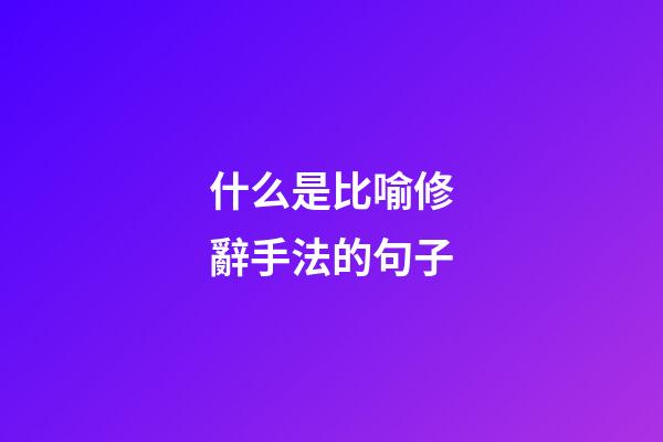 什么是比喻修辭手法的句子