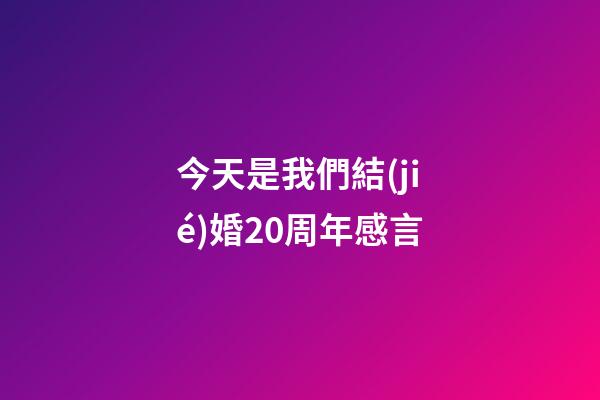 今天是我們結(jié)婚20周年感言