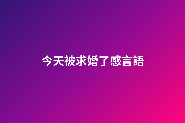 今天被求婚了感言語