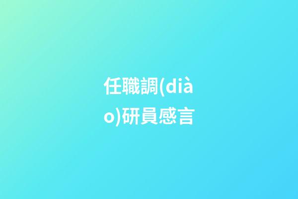 任職調(diào)研員感言