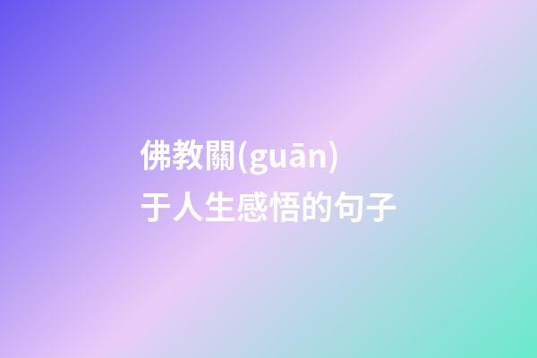 佛教關(guān)于人生感悟的句子