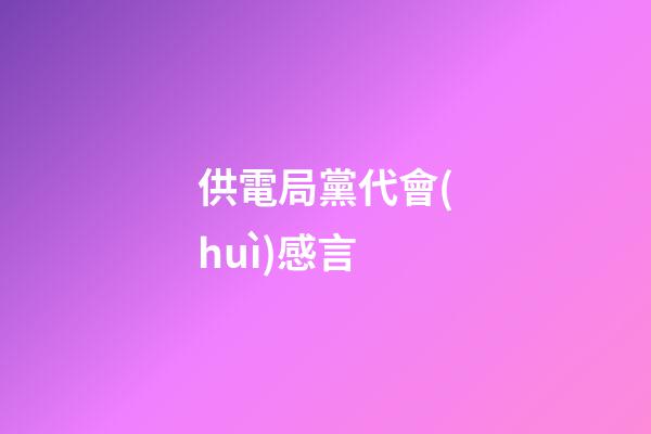 供電局黨代會(huì)感言