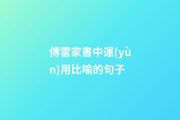 傅雷家書中運(yùn)用比喻的句子