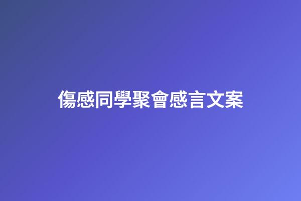 傷感同學聚會感言文案