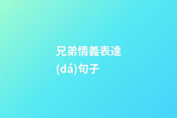 兄弟情義表達(dá)句子