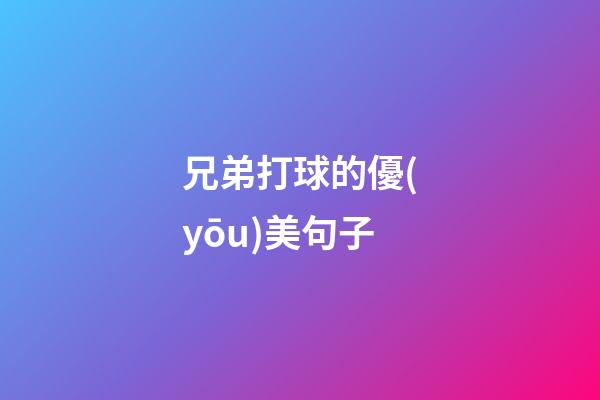 兄弟打球的優(yōu)美句子