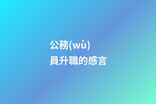 公務(wù)員升職的感言