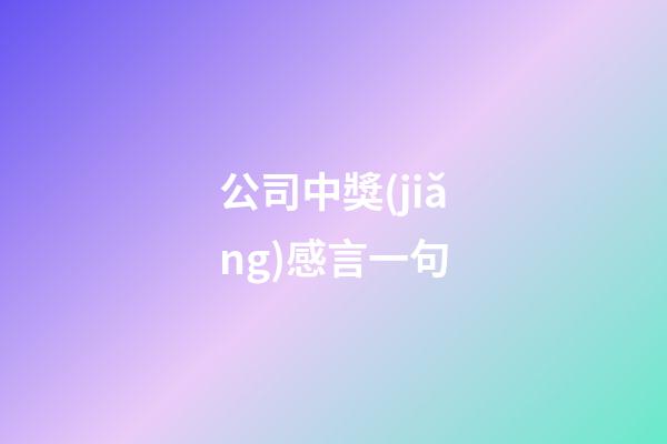 公司中獎(jiǎng)感言一句