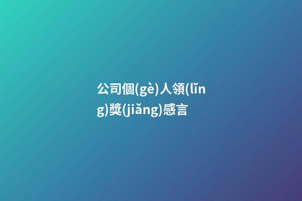 公司個(gè)人領(lǐng)獎(jiǎng)感言