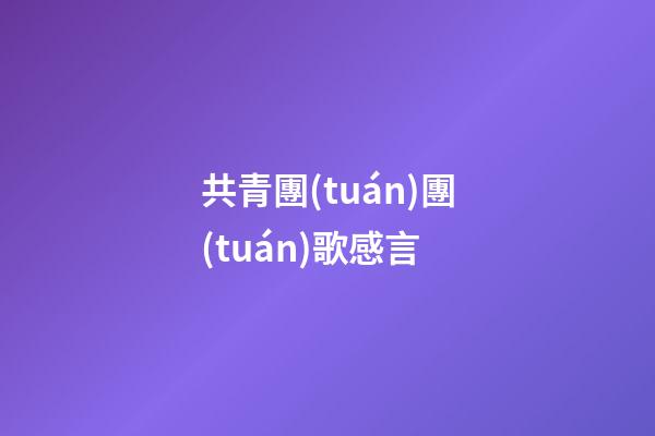 共青團(tuán)團(tuán)歌感言