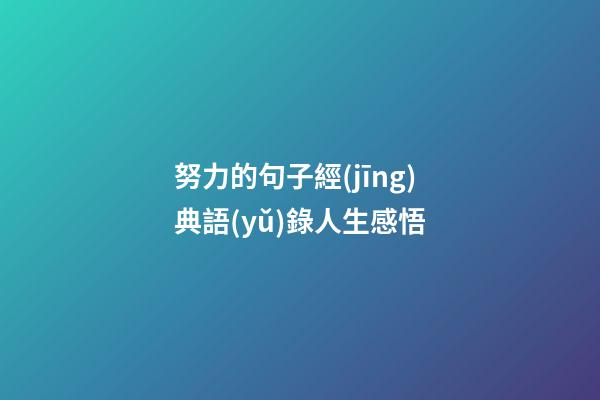 努力的句子經(jīng)典語(yǔ)錄人生感悟