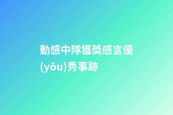 動感中隊獲獎感言優(yōu)秀事跡