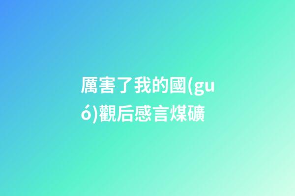 厲害了我的國(guó)觀后感言煤礦