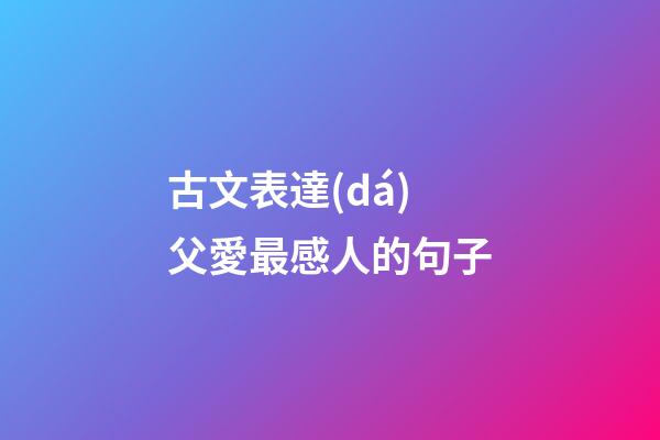 古文表達(dá)父愛最感人的句子