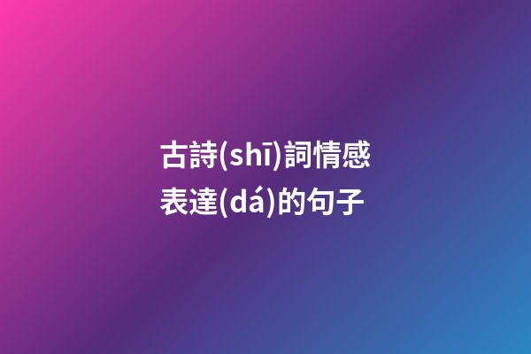 古詩(shī)詞情感表達(dá)的句子