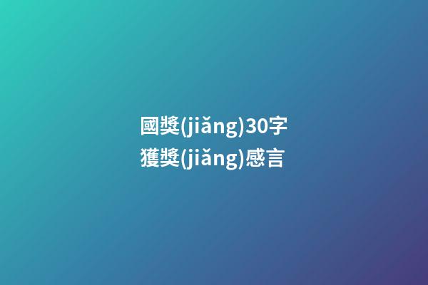 國獎(jiǎng)30字獲獎(jiǎng)感言