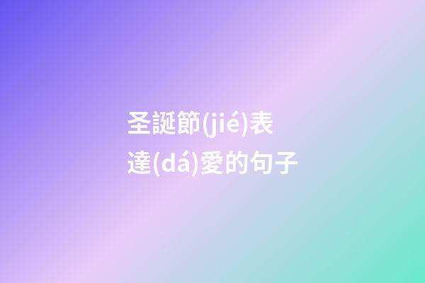 圣誕節(jié)表達(dá)愛的句子