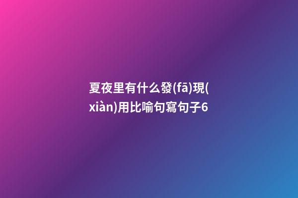 夏夜里有什么發(fā)現(xiàn)用比喻句寫句子6