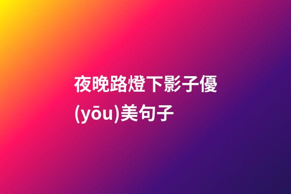 夜晚路燈下影子優(yōu)美句子