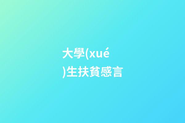 大學(xué)生扶貧感言