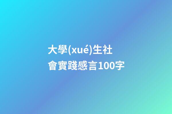 大學(xué)生社會實踐感言100字