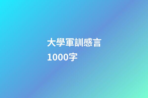 大學軍訓感言1000字