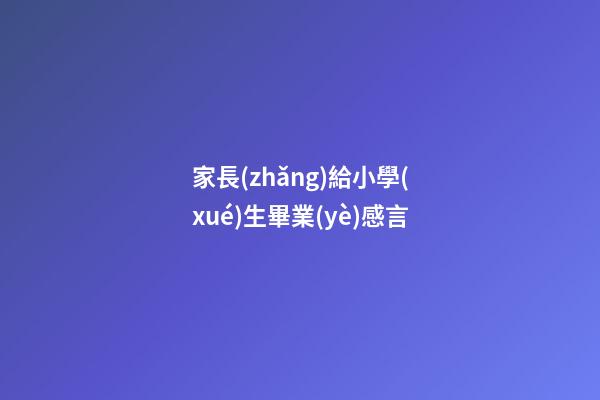 家長(zhǎng)給小學(xué)生畢業(yè)感言