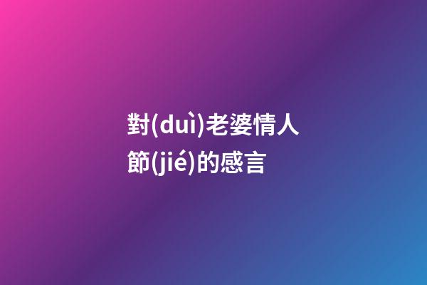 對(duì)老婆情人節(jié)的感言