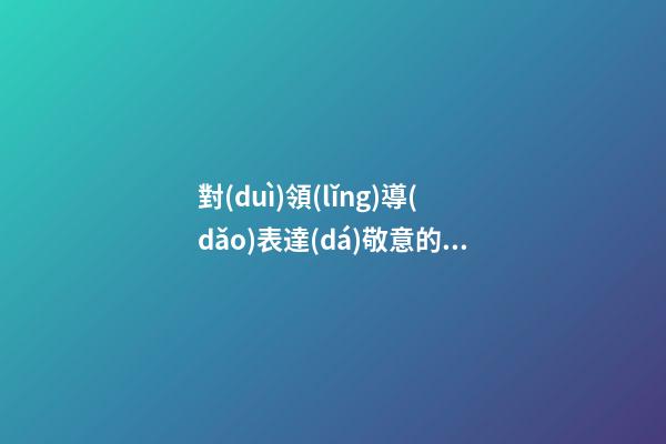 對(duì)領(lǐng)導(dǎo)表達(dá)敬意的句子