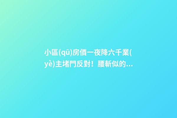 小區(qū)房價一夜降六千業(yè)主堵門反對！腰斬似的降價后果很嚴重