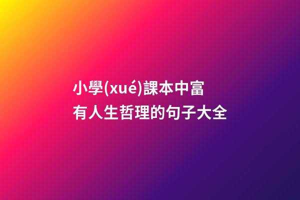 小學(xué)課本中富有人生哲理的句子大全