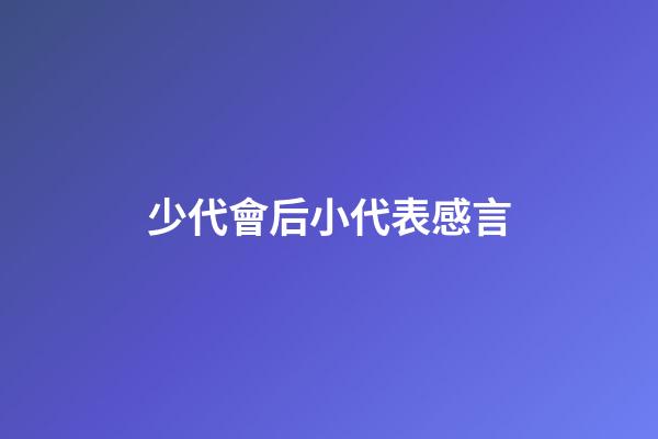 少代會后小代表感言