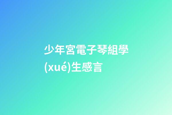 少年宮電子琴組學(xué)生感言