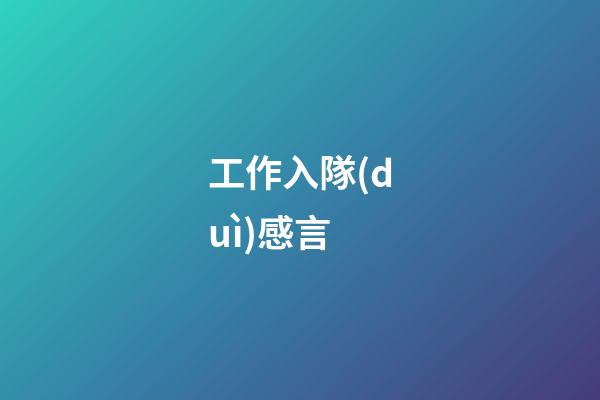 工作入隊(duì)感言