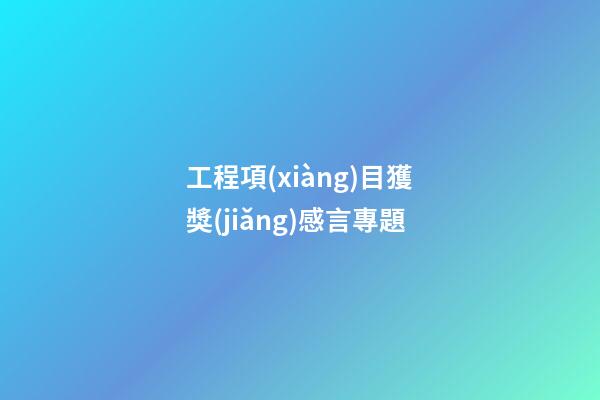 工程項(xiàng)目獲獎(jiǎng)感言專題