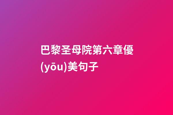 巴黎圣母院第六章優(yōu)美句子