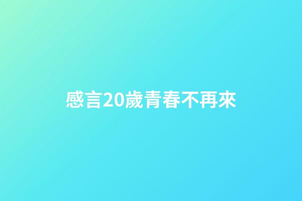 感言20歲青春不再來