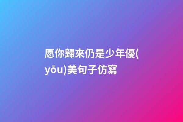 愿你歸來仍是少年優(yōu)美句子仿寫