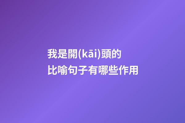 我是開(kāi)頭的比喻句子有哪些作用